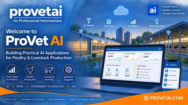 ProVet AI featured image showing AI applications for poultry and livestock production